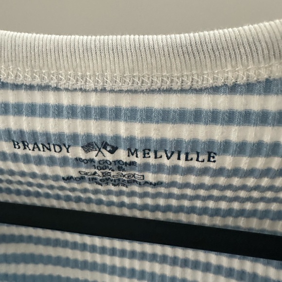 Brandy Melville Sky Blue and White Checkered Tank Top - Picture 2 of 3